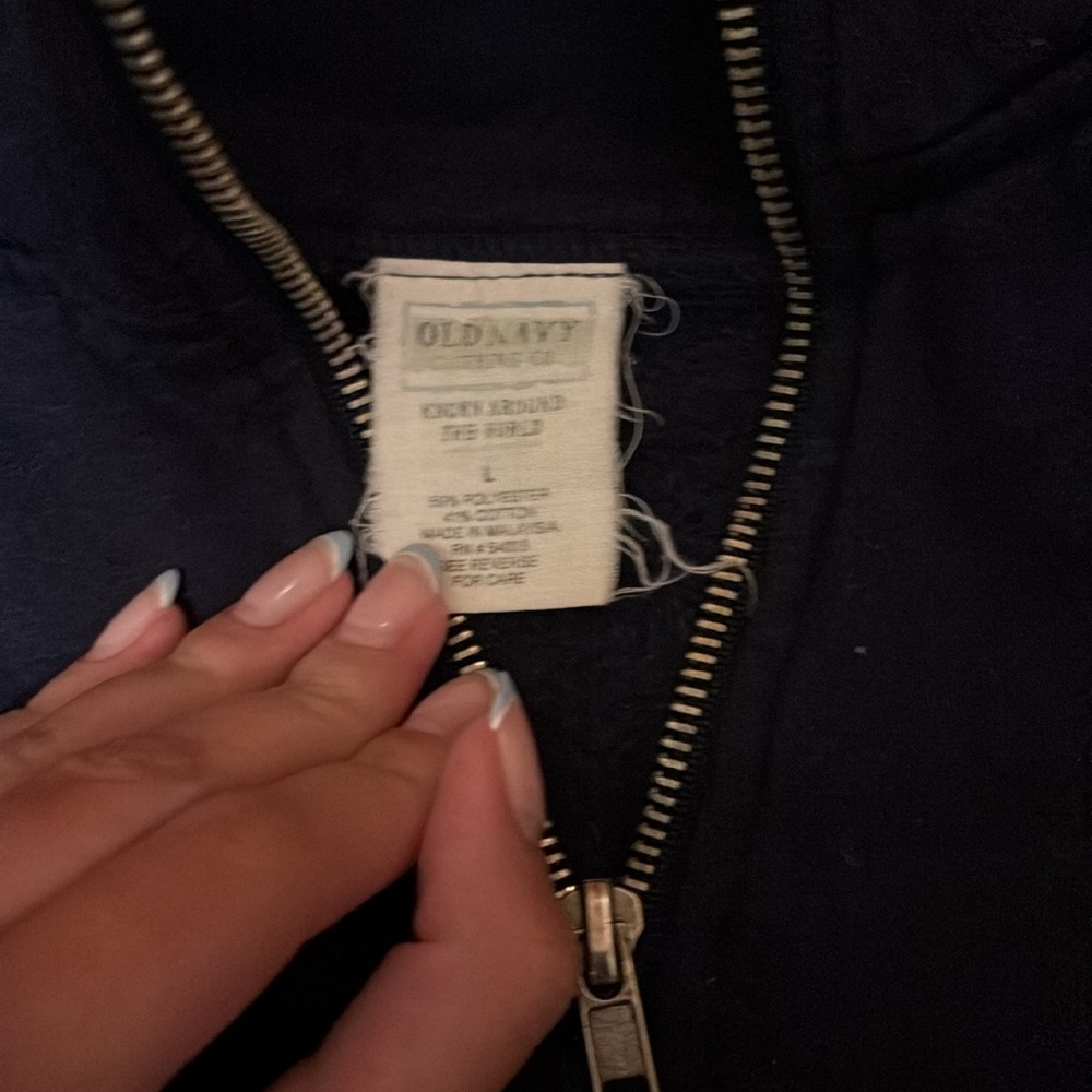 Vintage Old Navy Dark Blue Sweatshirt with Yellow Accents - Picture 4 of 4